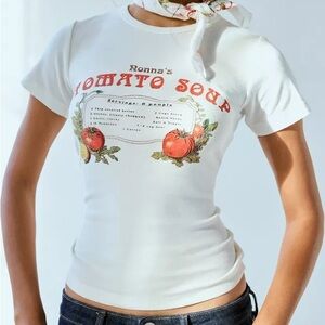 Urban Outfitters Nonna’s Tomato Soup Recipe Graphic Baby Tee